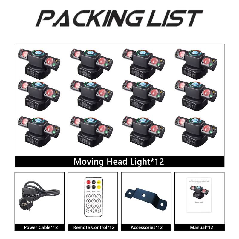 60w LED Double Headed Stage Party Lights Laser Strobe Beam Magic Ball 4in1 MiNi