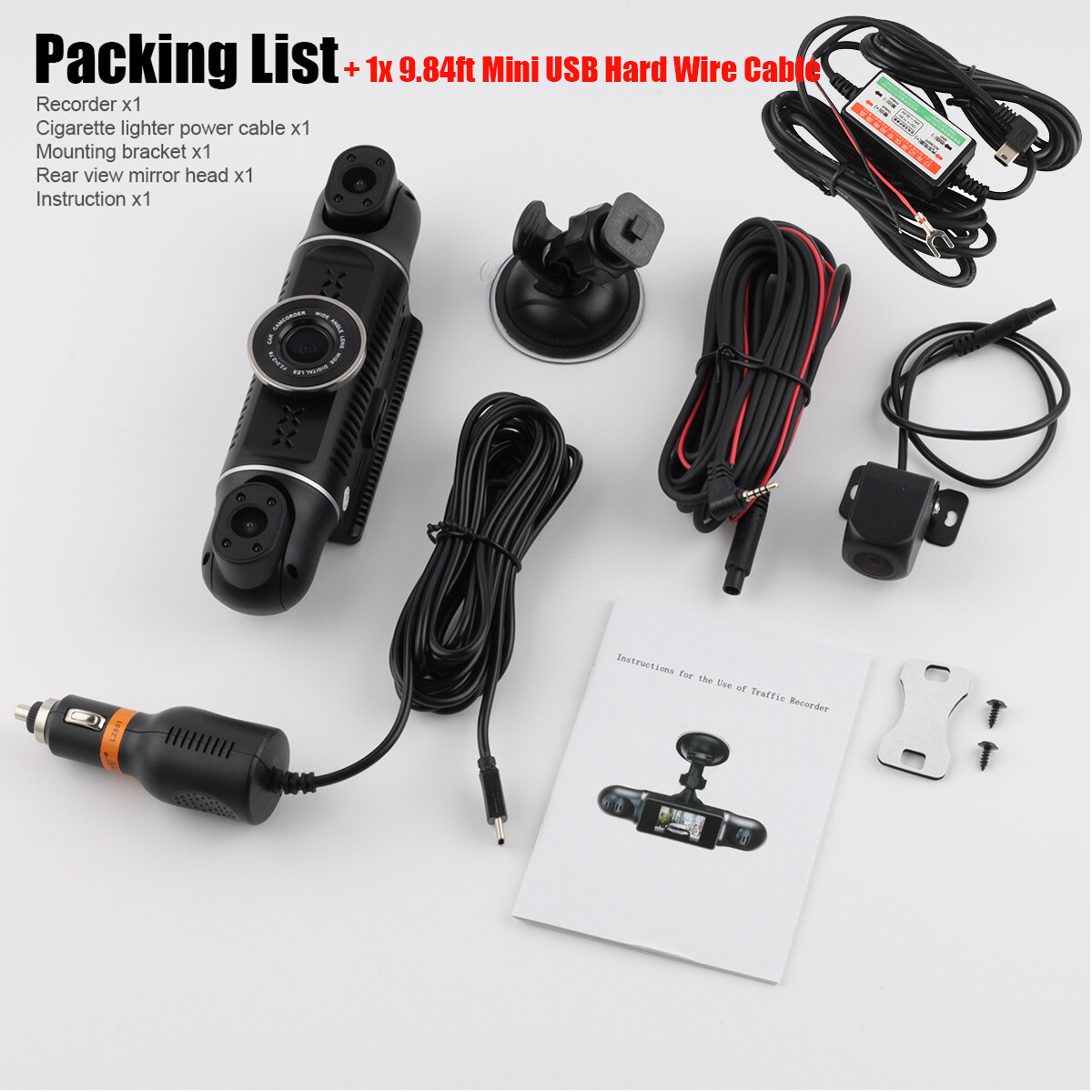 HD 1080P WiFi Dash Cam Car DVR Front Rear 4 Lens Camera Night Vision G-sensor DV