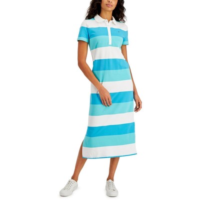 

Женское полосатое платье-рубашка миди-поло Tommy Hilfiger BHFO 6652, Cool combo