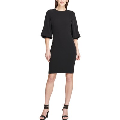 Женское черное облегающее платье DKNY с рукавами до локтя для офиса и рабочей одежды 10 BHFO 8856