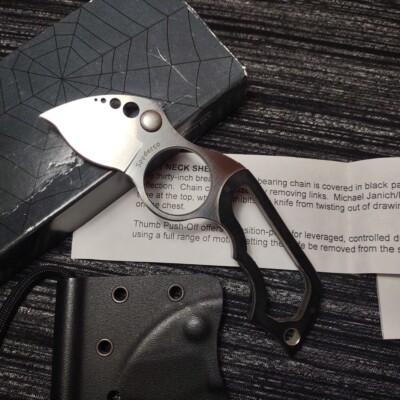  Rare Vintage Spyderco SPOT FB08BMP Fixed Bade Micarta Handle Neck Knife   