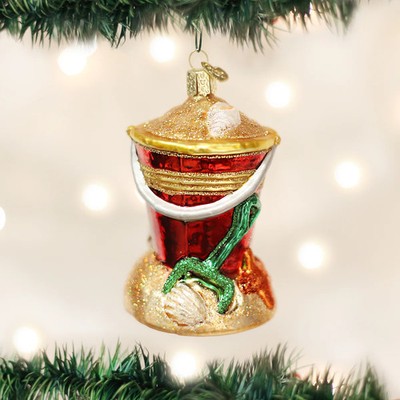 Old World Christmas Beach Bucket Glass Blown Ornament for Christmas Tree