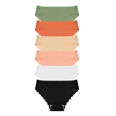 6 Pack Womens Seamless Undewear Panties Solid Stretch No Show Bikini Panty Lot
