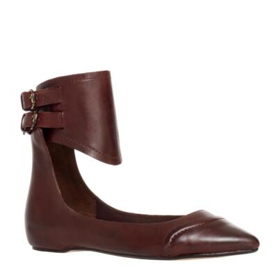 

Женские балетки на плоской подошве Leon Max Landon Purple 6.5 Medium (B,M) BHFO 0156, Merlot burnished calf