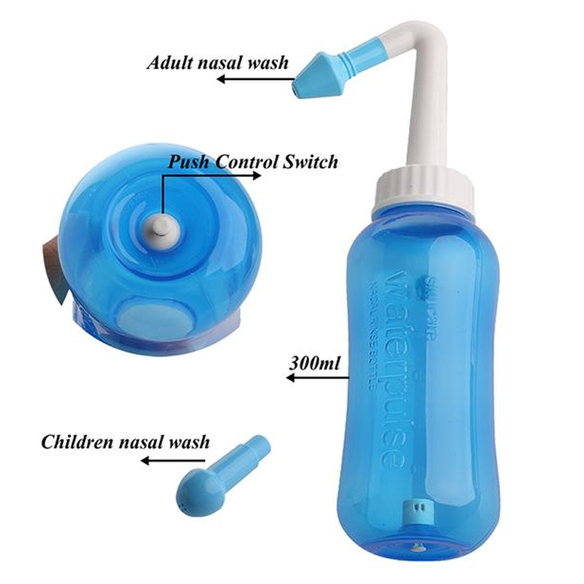 Nasal Pressure Sinus Allergy Relief Neti Pot Nose Wash Cleaner Bottle