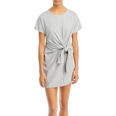 

Винтажное женское серое повседневное платье-футболка с узлом и принтом Havana  BHFO 0482, Heather grey