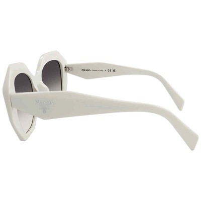 Pre-owned Prada Grey Gradient Geometric Ladies Sunglasses Pr 16ws 142130 53 Pr 16ws 142130 In Gray
