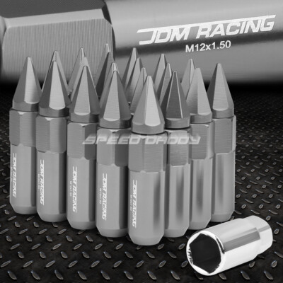 JDM АЛЮМИНИЕВЫЕ ГАЙКИ С ШИПАМИ ИЗ ОРУЖЕЙНОГО МЕТАЛЛА + КЛЮЧ 20 ШТ./КОМПЛ. M12X1.5 ДИАМЕТРОМ 20 ММ/ВЫСОТОЙ 90 ММ