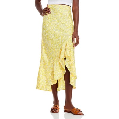 

Cinq a Sept Женская юбка миди с оборками и принтом Valencia Hi-Low BHFO 8633, White/dandelion