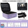 MORMID Travel Makeup Train Case Cosmetic Case Organizer Portable Artist Storage Bag with Adjustable Dividers for Cosmetics Makeup Brushes Toiletry Jewelry Digital Accessories (Purple)