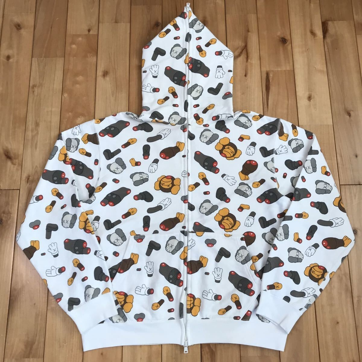 BAPE x kaws milo companion full zip hoodie White A Bathing