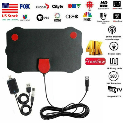 5600 Miles Digital TV Antenna Indoor HDTV Amplified Signal Booster 4K HD 1080P N