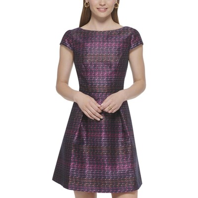 Женское мини-платье Vince Camuto в розовую металлическую полоску с расклешенными рукавами 8 BHFO 6555