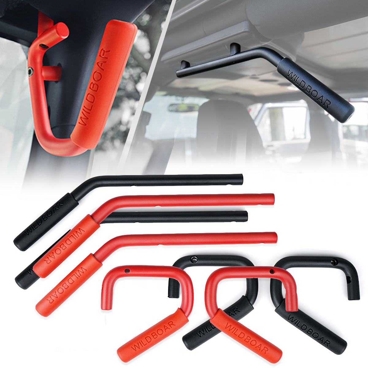 Full Front / Rear Grab Roll Bar Pull Handles For 2007-2018 Jeep Wrangler JK JKU