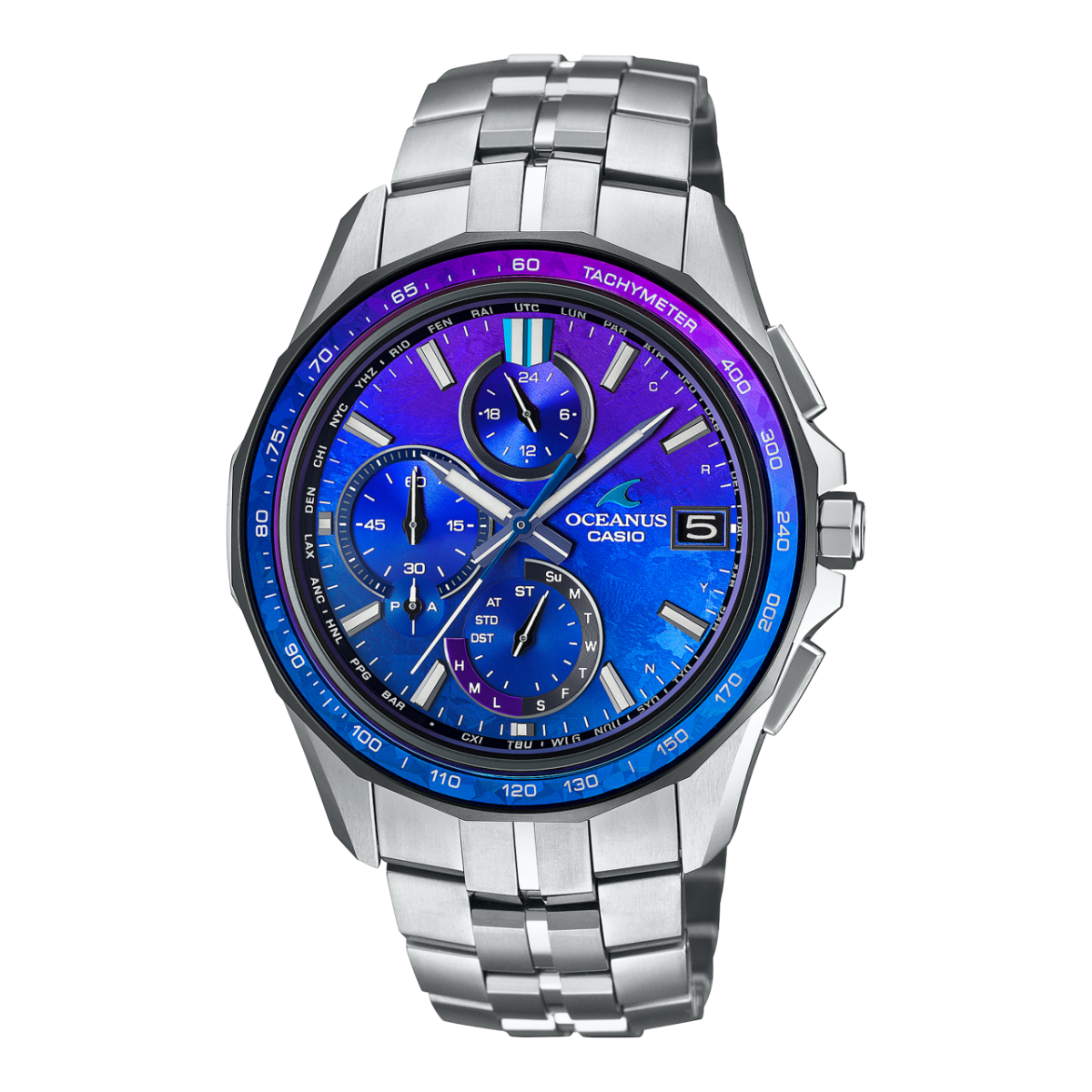 Pre-owned Casio Oceanus Ocw-s7000c-2ajf Manta S7000 Series Solar Watch Limited Titanium