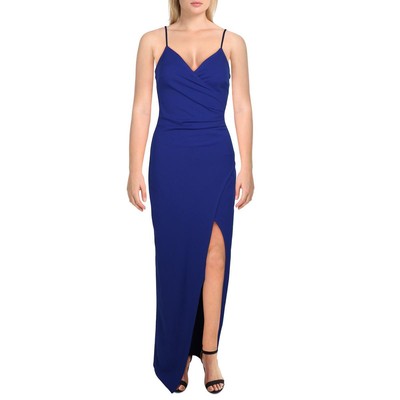 Женское вечернее платье с V-образным вырезом и разрезом изумрудного цвета для юниорок BHFO 8197