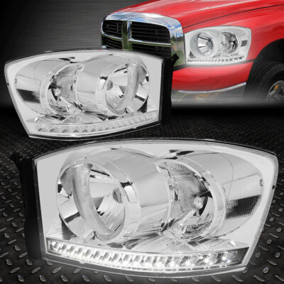 [ГАЛОГЕННАЯ МОДЕЛЬ] ДЛЯ 06-09 DODGE RAM 1500 2500 3500 СВЕТОДИОДНЫХ ФАР DRL ХРОМ /ПРОЗРАЧНЫЙ