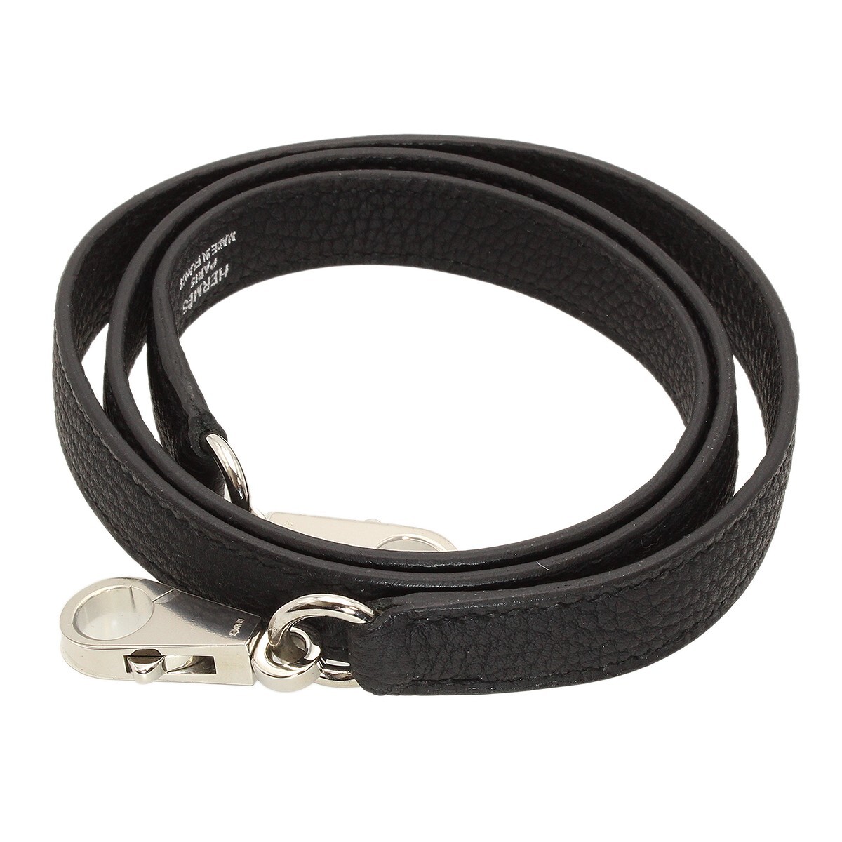 HERMES 黒レザー バングル サルト　黒　ほぼ未使用 ブラック（黒）系 HERMES(エルメス) ブレスレット(メンズ
