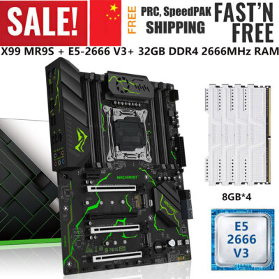 LGA 2011-3 X99 Motherboard + Xeon E5 2666 V3 32GB DDR4 2666MHz RAM SATA/NVME M.2