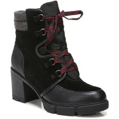 Naturalizer Womens Myla Black Combat & Lace-up Boots 9 Medium (B,M) BHFO 2385