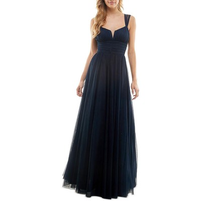 City Studio Womens Emma Темно-синее сетчатое вечернее платье для выпускного вечера Gown Juniors 3 BHFO 0828