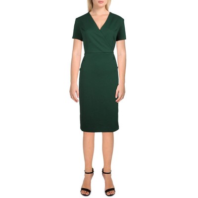Женское зеленое платье-футляр Calvin Klein с стихарем длиной до колен 16 BHFO 1159