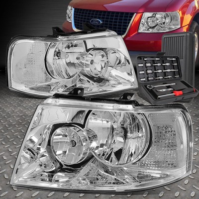 ДЛЯ 03-06 EXPEDITION ХРОМИРОВАННЫЙ КОРПУС НАЛОБНЫХ ФОНАРЕЙ CLEAR SIGNAL+НАБОР ИНСТРУМЕНТОВ