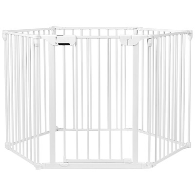 Topbuy 6-Panel Baby Safety Playards Foldable Playpen for Baby & Pet White/Black