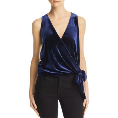 

Aqua Womens Velvet Side Tie V-образным вырезом Wrap Top Shell BHFO 5385, Navy