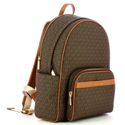 MICHAEL KORS　リュック　レザー　ブラウン　3424 New Michael Kors Jaycee Large Logo Backpack Brown with Dust
