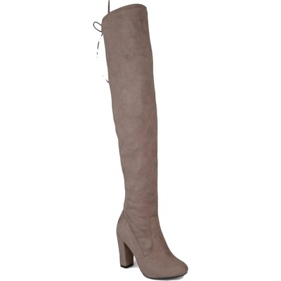 Journee Collection Womens Maya Taupe Knee-High Boots 7 Medium (B,M) BHFO 8431