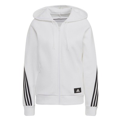 Women's adidas Future Icons 3-Stripes Full Zip Hooded Track Top Jacket in White