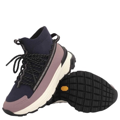 Pre-owned Moncler Monte Runner Knit Lace-up Sneakers In Purple