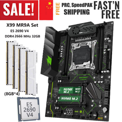 X99 MR9A Motherboard E5 2690 V4 LGA 2011-v3 32GB DDR4 2666 MHz RAM M.2 Combo Kit
