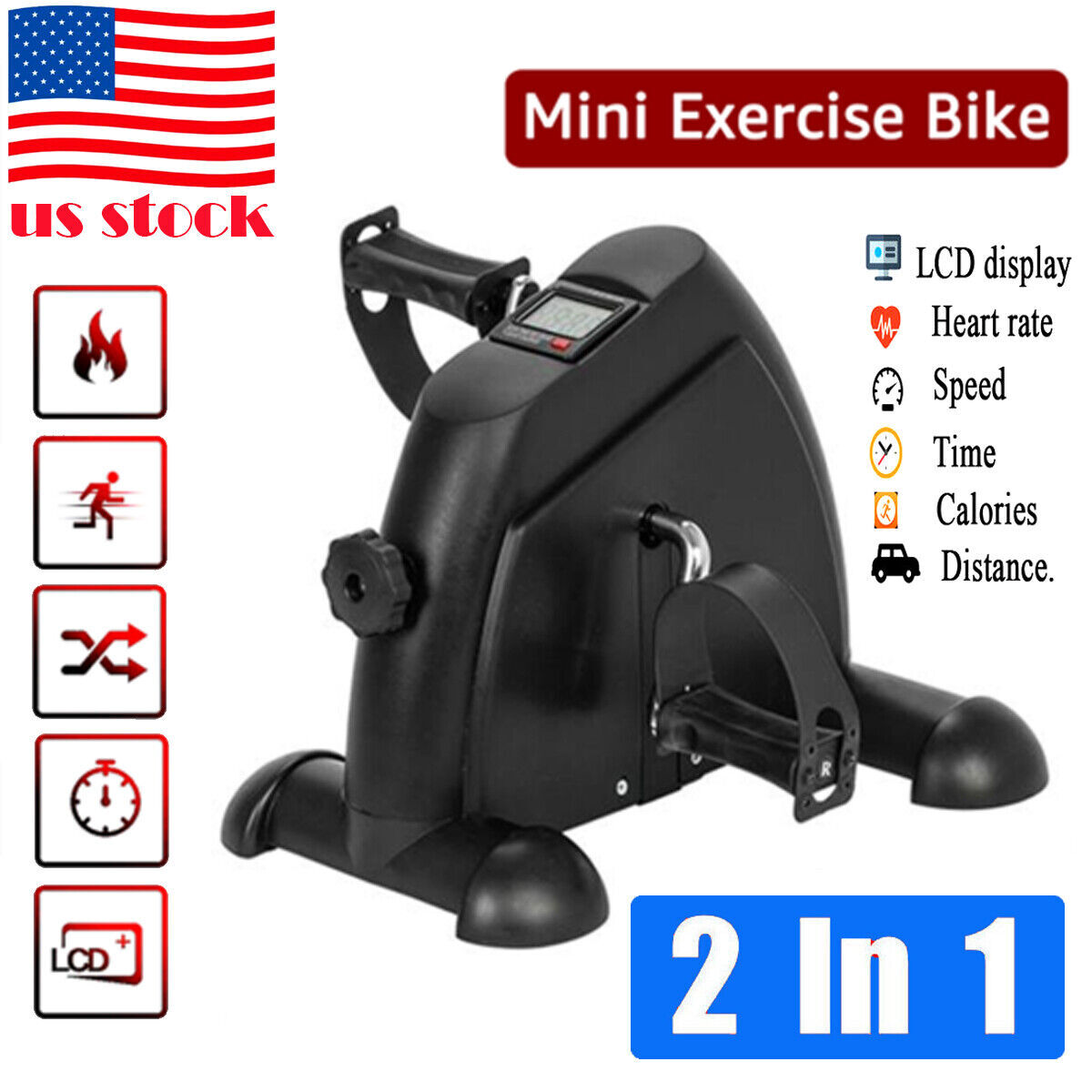 Portable Mini Cycle Bike Foot Pedal Exercise Machine Arm and Leg Recovery Peddle