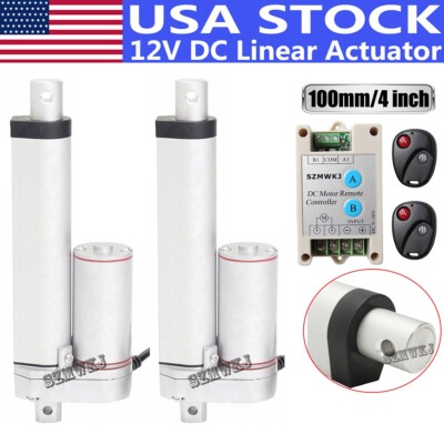 2x Heavy Duty 4'' Linear Actuators 1500N Motor W/ Remote Control for Auto Medical