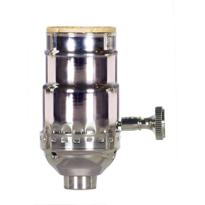 Satco 3 Piece Stamped Solid Brass 3 Way (2 Circuit) Turn Knob Socket