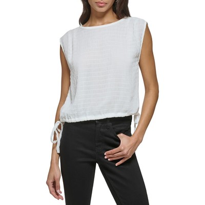 Женская белая блузка без рукавов с боковым галстуком-бабочкой Calvin Klein XL BHFO 7241
