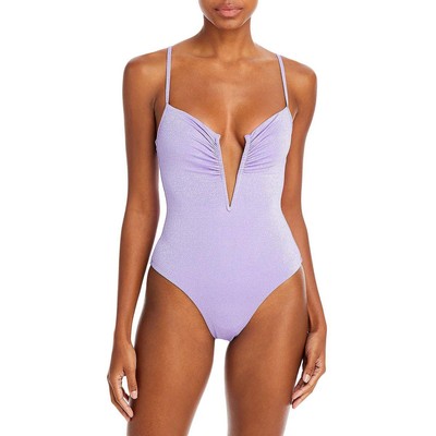 

L Space Womens Roxanne Metallic Bitsy Beachwear Цельный купальник BHFO 6947, Amethyst