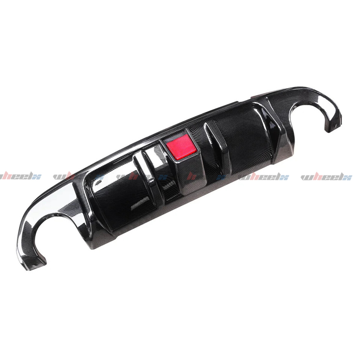 Carbon Fiber Rear Bumper Diffuser Lip for Infiniti Q50 2014-2017 W/ LED LIGHT