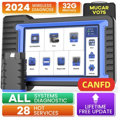 MUCAR VO7S Bidirectional Auto Car Diagnostic Scanner All System CANFD K~y Coding
