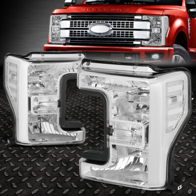 ДЛЯ 17-19 FORD F250 F350 СВЕРХПРОЧНЫЙ ХРОМИРОВАННЫЙ КОРПУС ПРОЗРАЧНЫЕ УГЛОВЫЕ ЛАМПЫ ФАР