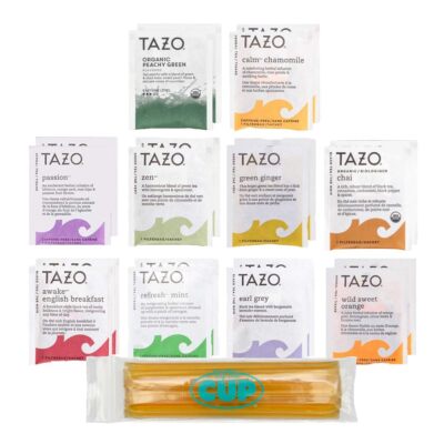 Tazo Tea Bags Sampler Variety Gift Box with Honey Sticks, 10 Different Flavor...