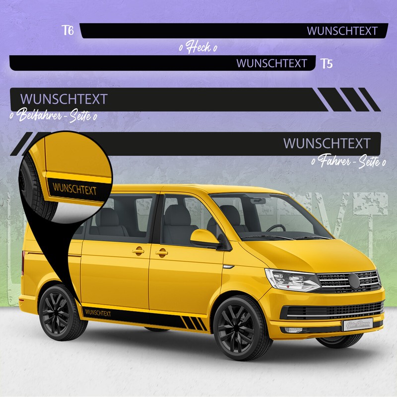 Bus Seiten-Streifen Aufkl Kit Autocollants DÃ©Coratifs Compatible Avec Vw T5 T6 -