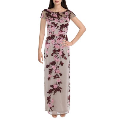 Женское коричневое платье для особых случаев Adrianna Papell Gown Petites 10P BHFO 2503