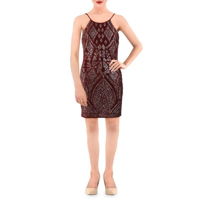 

Jump Apparel Женское фиолетовое блестящее коктейльное платье-футляр для юниоров  BHFO 6222, Фиолетовый