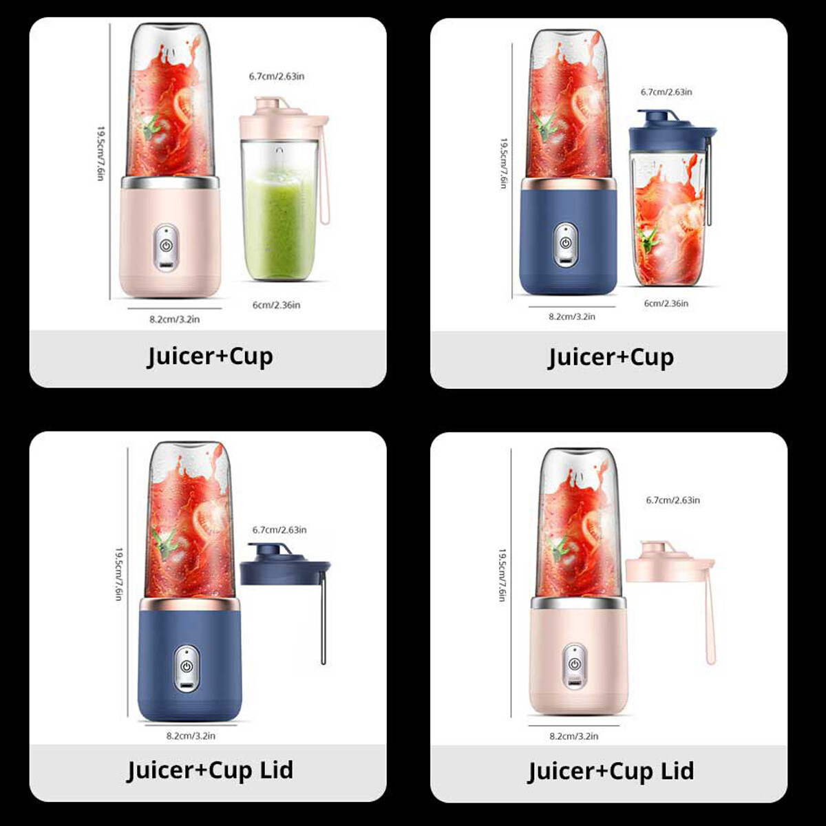 Bottle Mixer Portable Fruit Blender Maker Min Electric Juicer Cup USB Rechargeab