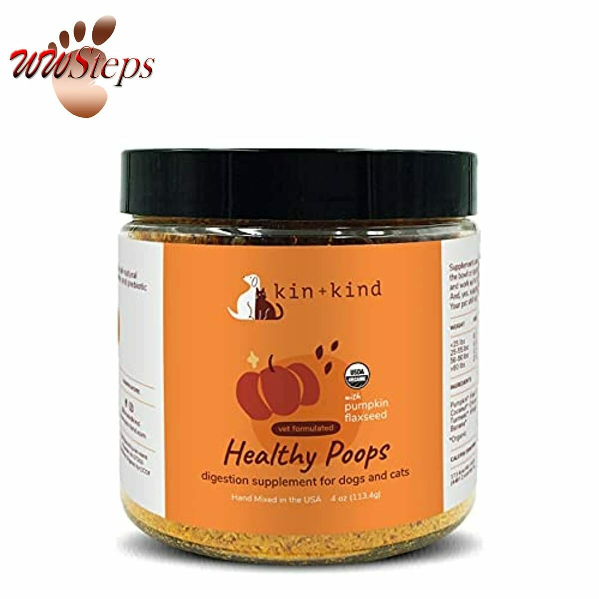 kin+kind Organic Fiber for Dogs & Cats - Pumpkin Boost for Healthy Poops - Stoma