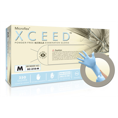 Microflex XCEED PF NITRILE EXAM GLOVES SMALL 250PK