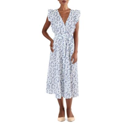 

Женское синее платье миди на пуговицах с цветочным принтом Tommy Hilfiger  BHFO 4013, Синий